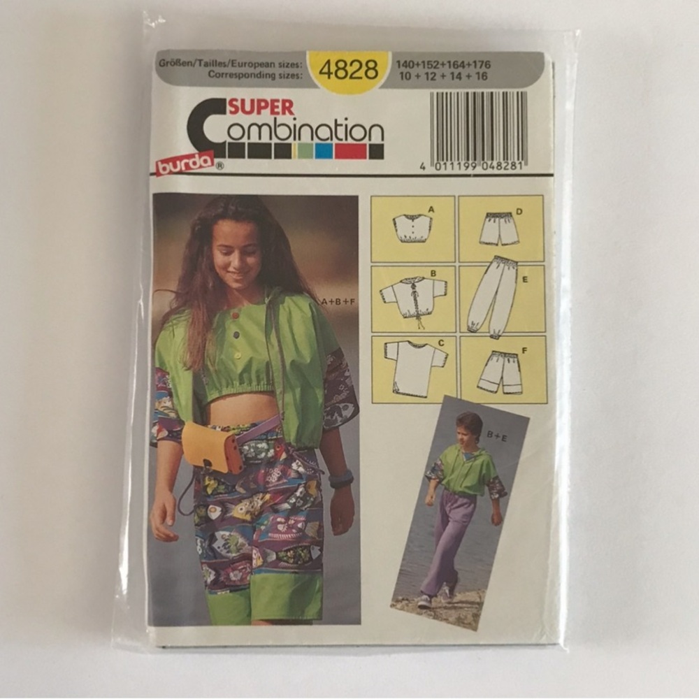 🧵3for12🧵 VTG Burda Pattern 4828 Child’s Top Jacket Shorts Pants